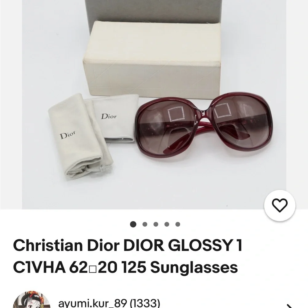 Dior Oversized Glossy Wine-Red Women's Sunglasses - Picture 6 of 6